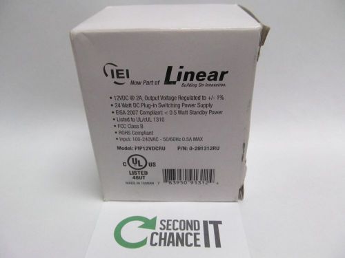 IEI Linear 24W DC Plug In Switching Power Supply 100-240 PIP12VDCRU 0-291312RU