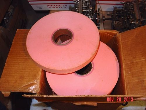 Creed &amp; Kleinschmidt Teletype Perforator Tape - 8 Red Rolls, 8&#034; x 2&#034; dia, 7/8&#034;