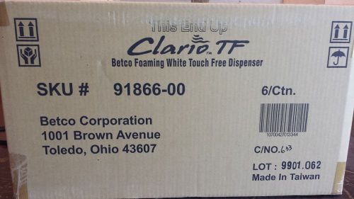 6 new betco clario tf foaming white touch free dispensers 91866-00 case for sale