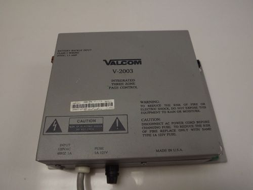 VALCOM V-2003 INTEGRATED THREE (3) ZONE PAGE CONTROL