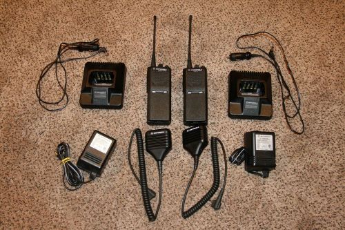 Lot of 2 motorola p1225 uhf 450-470mhz portable w/ accessories (p94zpc90a2aa) for sale