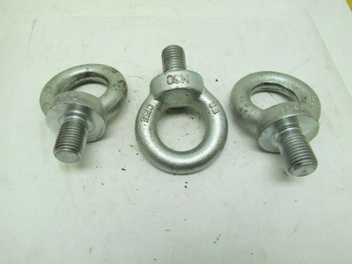 Eyebolt Lifting W/Shoulder Zinc Plated Steel M30X3.5mm 45mm Shank Lot of 3