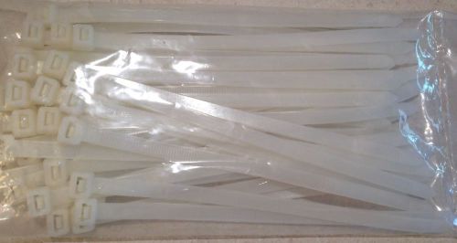 50 Pack 8 inch Long Heavy Duty Zip Tie 250 LB White Wire Marine Nylon mro hd gb