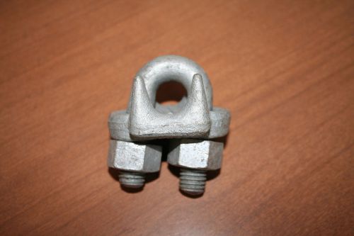 New 1/2&#034; hubbard chicago usa galvanized wire cable clamp clip heavy duty 6 pack for sale