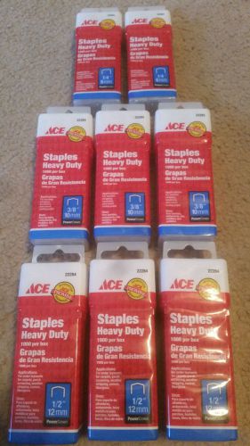 8000 ACE Heavy Duty Staples 1/4&#034; (6 mm) 3/8&#034; (10 mm) 1/2&#034; (12 mm) Power Crown