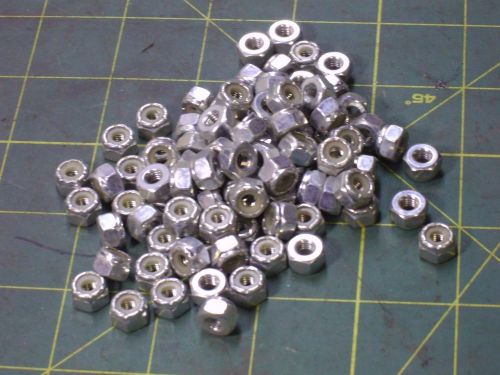 10-32 S.A.E. 3/8&#034; HEX NYLON INSERT LOCK NUTS ZINC AU-VE-CO (98) #51374