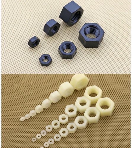 5PCS-100PCS Nylon Hex Nut Plastic Nut M2 M3 M4 M5 M6 M8 M10 M12 M14 M16 M18 M20