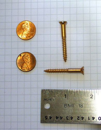 WOOD SCREWS #8 x 1-1/2&#034; SOLID BRASS, FLAT HEAD, SLOTTED 25PC