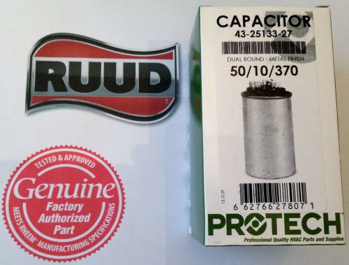 Ruud Rheem Corsaire Weather King 50 10 uf 370 Volt Round Capacitor 43-26261-37