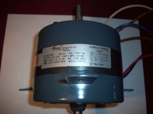 1 - Fasco Single Phase Model No. D1022 No. 7176-2651 Type U71 Double Shaft Motor