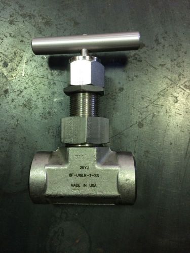 ***new*** parker hannifin  8f-u16lr-t-ss needle valve 1/2&#034; fnpt for sale