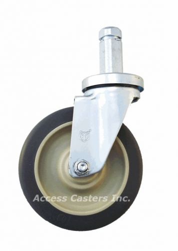 5JLATPS 5&#034; Square Post Swivel Caster like Lakeside HSP5S, Polyurethane Wheel