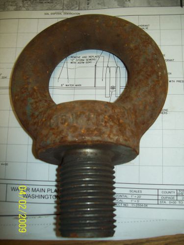 EXTRA LARGE HUGE INDUSTRIAL EYE BOLT 12&#034; LONG 4&#034; VULCAN C15W 2&#034;