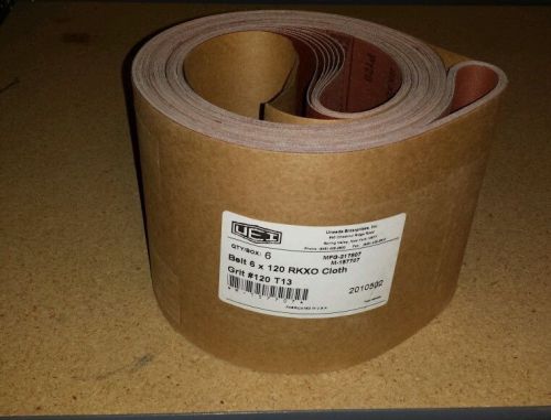 Lot of 6 Uneeda Sanding Belts 120 Grit 6&#034; x 120&#034; New