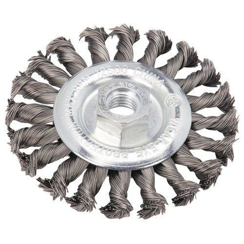 4-1/2 in. Diameter Knotted Wire Wheel, 5/8-11 in. Arbor Size, 12500 RPM Maximum