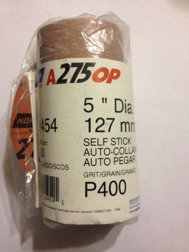 Norton 31454 - A275op 5&#034; Self Stick No Hole Roll  P400 Grit  - 100 Pack