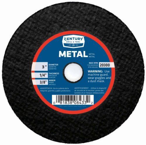 Century Drill and Tool 8433 Metal Abrasive Cutting and Grinding Wheel  3-Inch by