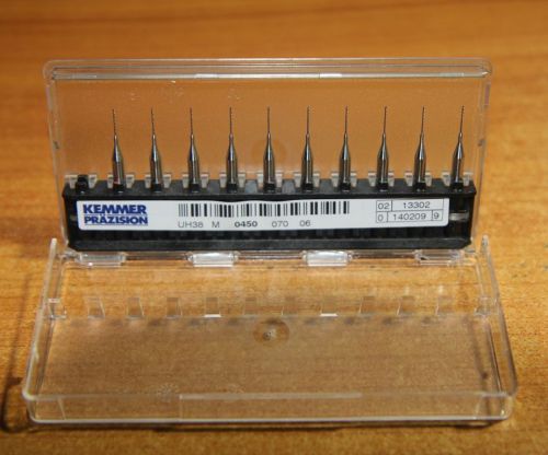 10 pcs brand new carbide micro drill bits 0.45mm cnc pcb dremel germany made for sale