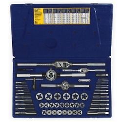 Hanson 24640 machine screw / fractional tap and hexagon die set - 53-piece for sale