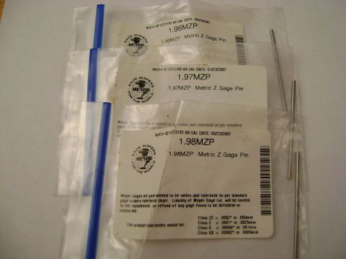 Meyer Gage Pins 1 each 1.96.1.97,1.98 Metric Z Plus