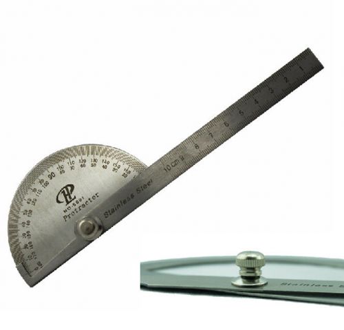 NEW Arrival Gray Metal 180 Degree Rotating Mesure Protractors Metric Ruler