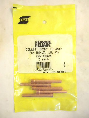 Genuine Heliarc TIG Collets, P/N 10N24, 3/32”, 5 Pieces, NEW.