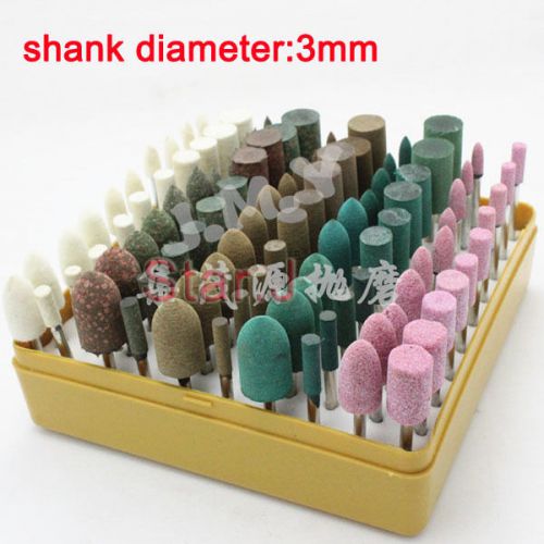 100pcs Assorted Polishing Burs Polishers Buffing 3mm Dia Shank Rotary Tool