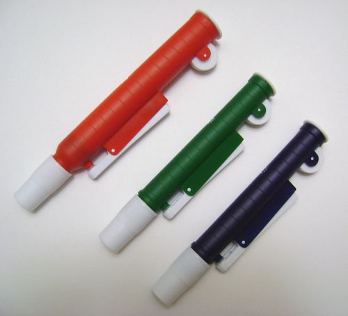 Pipette Pump Set 25mL 10mL 2mL Red Green Blue 25 mL 10 mL 2 mL LAB NEW Pumps