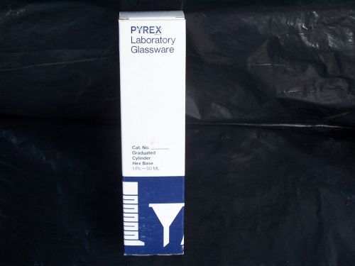 PYREX MODEL NUMBER 3022-t  HEX BASE GRADUATED CYLINDER  50ml  NIB