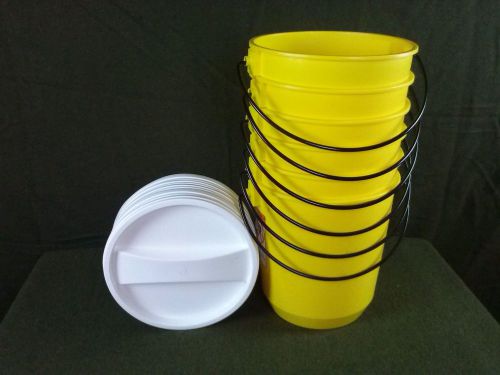 Nalgene 14qt / 13 leter Graduated Air Tight Bucket With Lids Unused Lot of 6