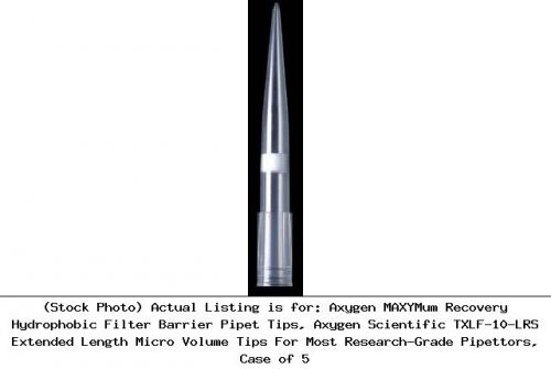 Axygen maxymum recovery hydrophobic filter barrier pipet tips, : txlf-10-lrs for sale