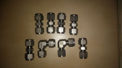 Lot Of 8 Swagelok 3/8&#034; Tube Fitting