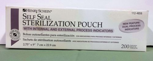 Self seal sterilization pouches - 2.75&#034; x 9&#034;- henry schein for sale