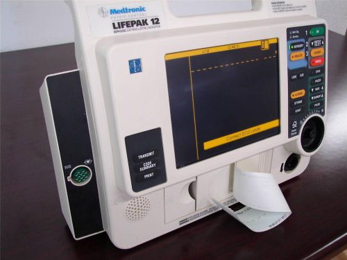 Lifepak 12 BiPhasic 3 Lead with PACING, Printer and EL screen.