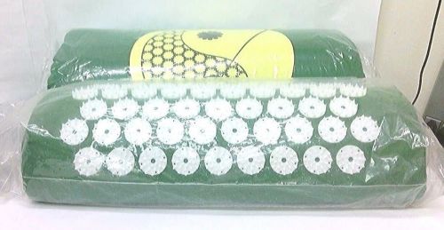 Acupressure Mat &amp; Pillow Set for Chronic Back Neck Pain Treatment Nayoya Green