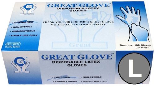Latex Gloves Lightly Powdered LARGE 1000 Count