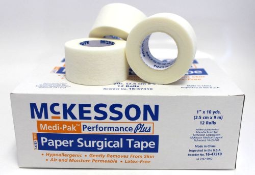 24 box mckesson paper surgical tape 1&#034; x 10 yds medical latex free 288rolls for sale