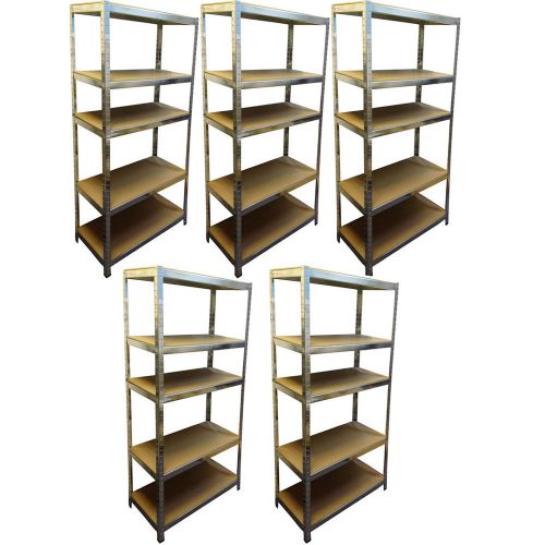 5X HEAVY DUTY 1.8M STORAGE 5 TIER UNIT SHELF BOLTLESS METAL SHELVING SHELVES