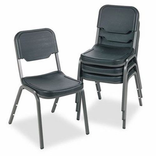 Iceberg Rough N Ready Original Stack Chair, Resin, Black, 4/Carton (ICE64011)