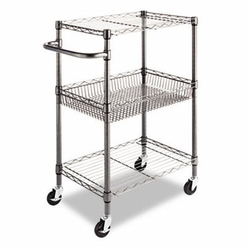 Alera 3 tier wire rolling cart, 16w x 24d x 39h, anthracite (alesw342416ba) for sale