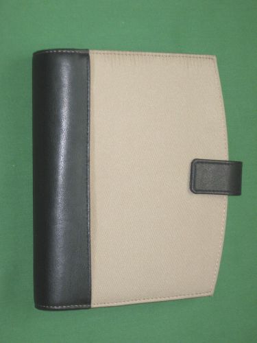 Compact ~1&#034;~ curve black &amp; tan faux-leather franklin covey 365 planner organizer for sale