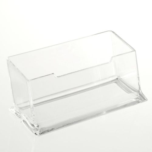 Clear Desktop Business Card Holder Display Stand Acrylic Plastic Desk Shelf FE