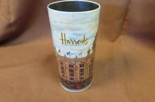 Harrods Knightsbridge empty Malted Bisquit Tin  6 3/4&#034; tall