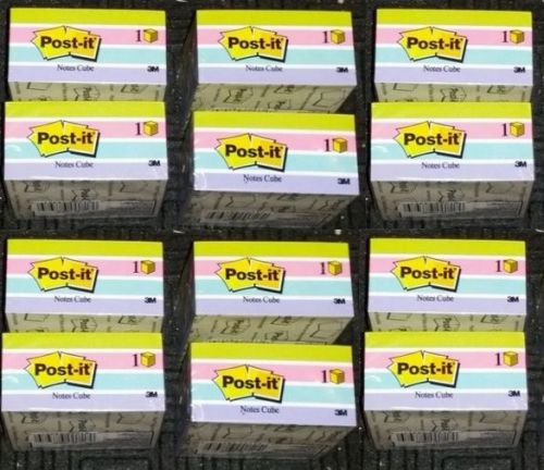 12 [TWELVE] pads Post-It Notes 1600 Sheets 3x3&#034; Assorted Colors 2053-SP