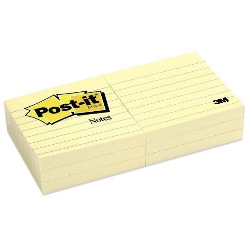 Post-it ruled adhesive note - self-adhesive, repositionable - 3&#034; x 3&#034; - (6306pk) for sale