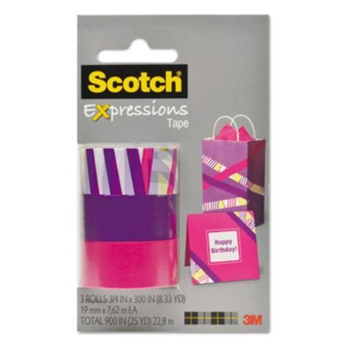 3m c2143pk5 expressions magic tape, 3/4&#034; x 300&#034;, assorted preppy, 3 pack for sale