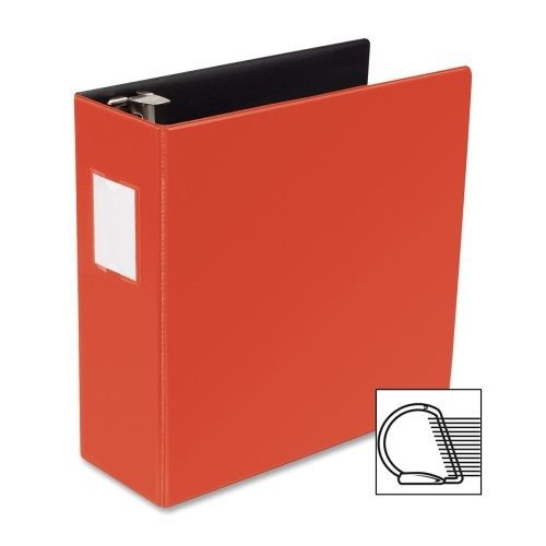 Business Source Slanted D-Ring Binder - 4&#034; -2 Pockets -Red - 1 Each - BSN33120