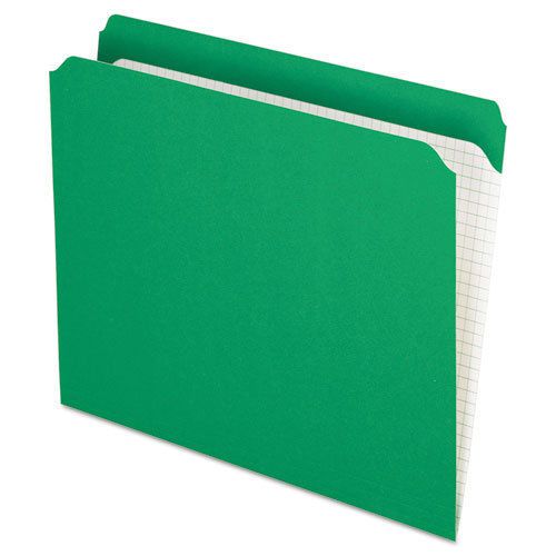 Reinforced top tab file folders, straight cut, letter, bright green, 100/box for sale