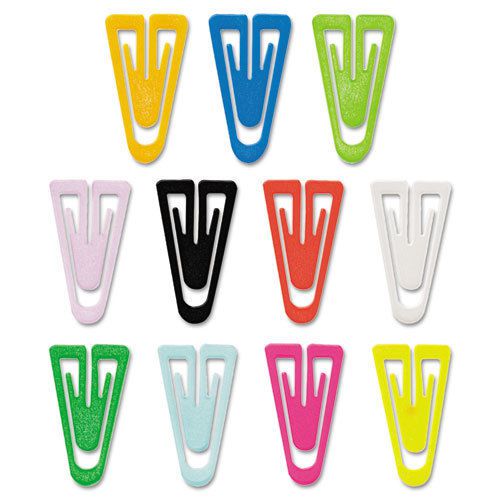 Paper Clips, Plastic, Medium Size, Assorted Colors, 500/Box