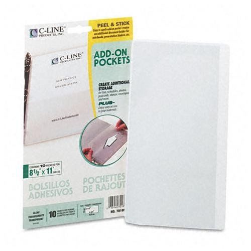 C-line Add-on Filing Pocket, 8 3/4 X 5 1/8, 10/pk, 70185 - Letter 8.50&#034; X 11&#034; -